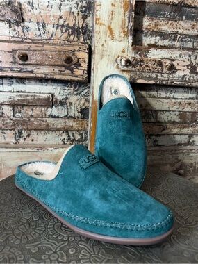 UGG • NEW Women's Tamara suede slippers in a teal green color